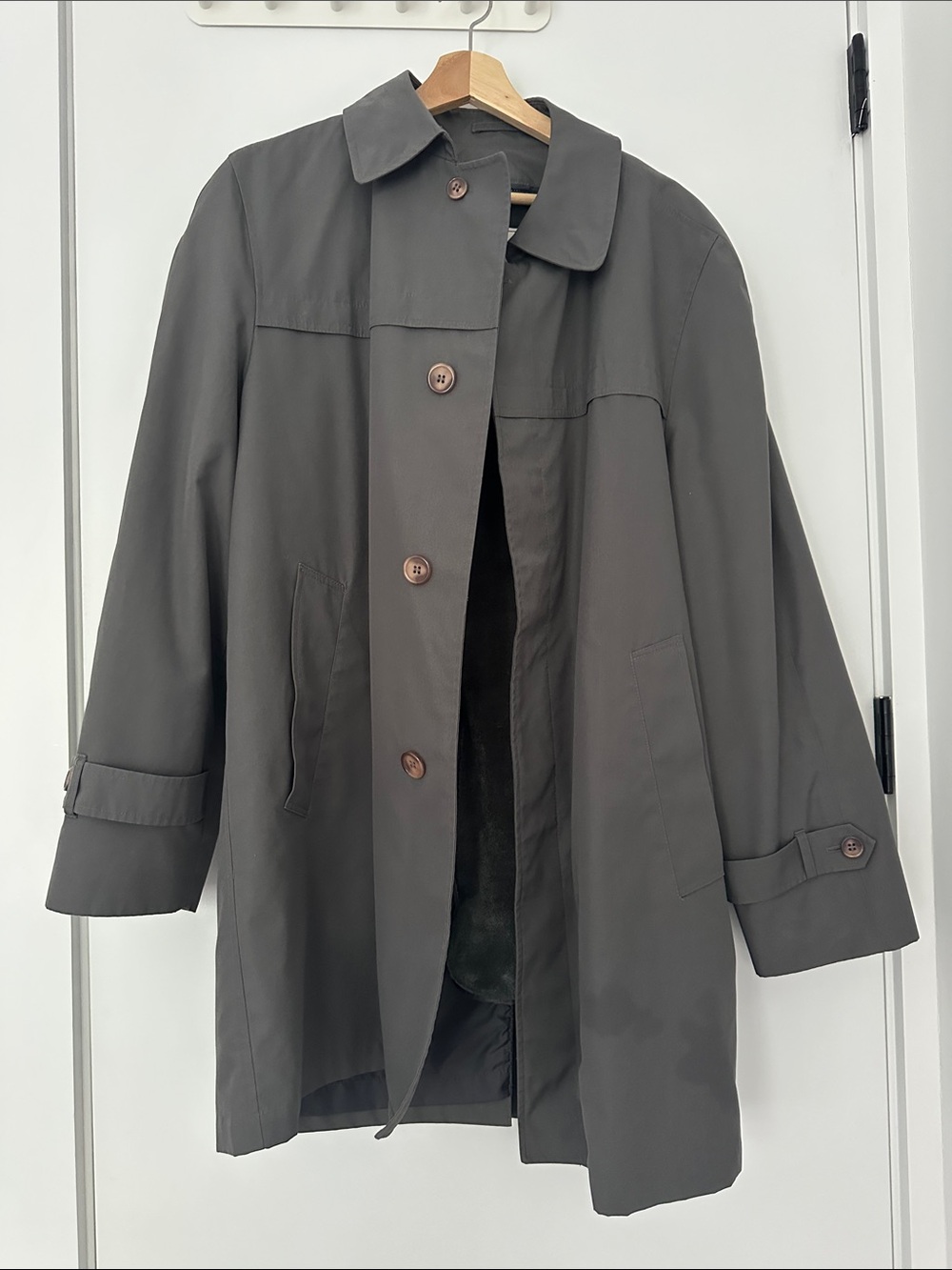 TOWNE Grey Long Coat with Plush Interior